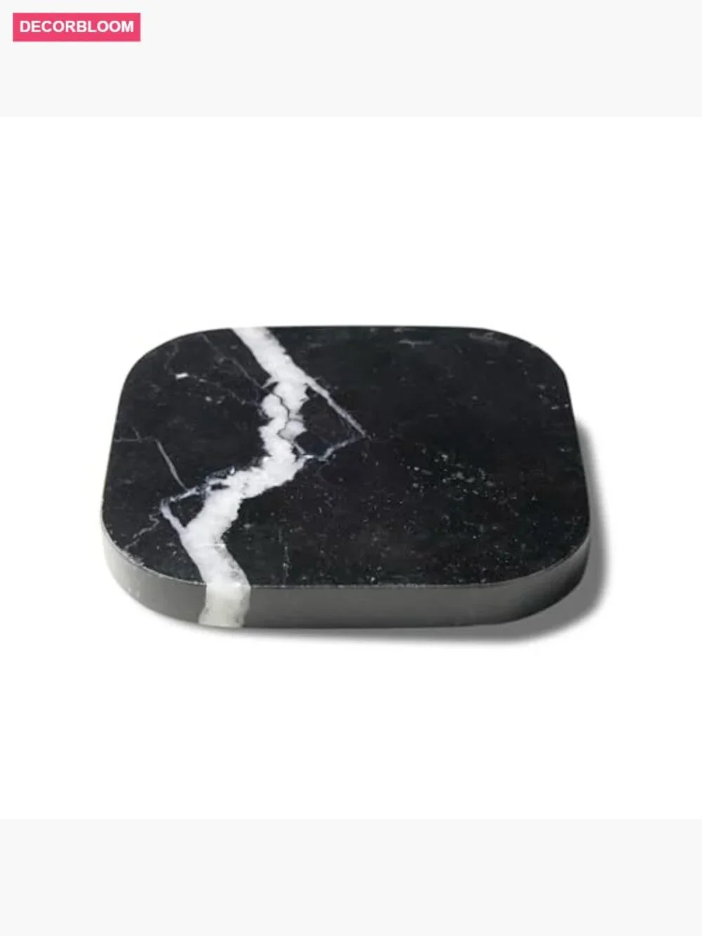 Square Marble Coaster Set of 4 Stone Drink Holders for Table